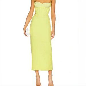 Bardot Martini Midi Dress Yellow- Size 2
